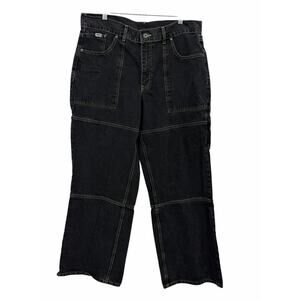 The Ragged Priest Baggy Jeans SZ 34 Men's BLACK Lawless Release Wide Streetwear